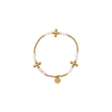 Pink Opal & Gold Bead Bracelet