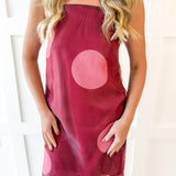 Polka Dot Sheer Maxi Dress - Burgandy