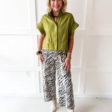 Animal Print Wide Leg - Cream/Grey