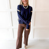 Drop Shoulder Sweater - Midnight