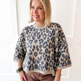 Round Neck Leopard Print Top