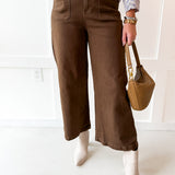 Wide Leg Pants - Brown