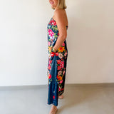 Botanical Print Strapless Dress