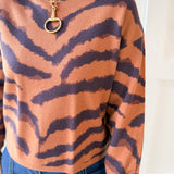 Mock Neck Animal Print Top