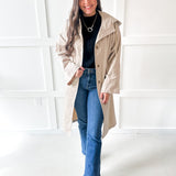 Water Resistant Midi Coat -  Beige