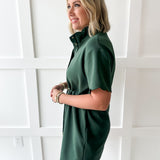Self Tie Scallop Details Dress - Green