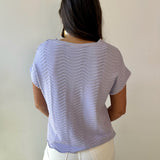 Fine Knit With Scallop Detail Top