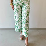 Floral print wide leg pants