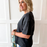 Comfy Sweater Top - Charcoal