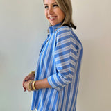 Striped Poplin Tunic Top