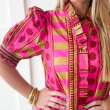 Geo Abstact Print Top - Plum