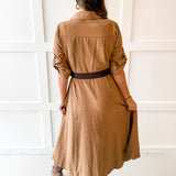 Belted Utility Dress - Camel