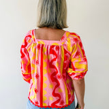 Sun & Wave Poplin Top