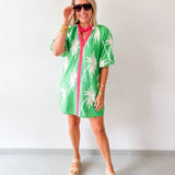 Palm Fonds Printed Dress