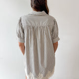Stripe Dress with Lace Accent Detail Dress