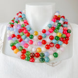 Agate Ball Necklace Multi