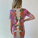 Floral Tapestry Scalloped Sweater Dress