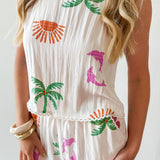 Beach Print Top & Short Set