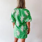 Palm Fonds Printed Dress