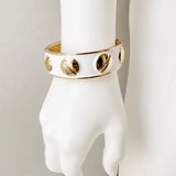 Luxe Enamel Metal Bangle-White