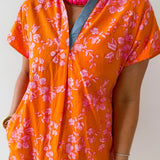 Floral Pattern V-neck Dress