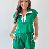 Contrast Accent  Top & Short Set