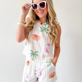 Beach Print Top & Short Set