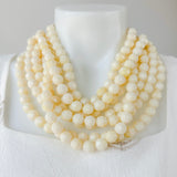 Agate Bead Necklace Ivory