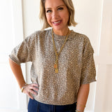 Crop Leopard Print Top - Honey