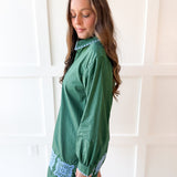 Accent Trim Shift Dress - Green