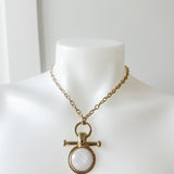Round Stone w/Bar Necklace