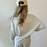 Oversized Stripe Top & Short Set - Blue