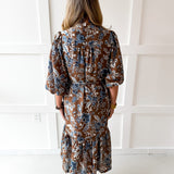 Puff Sleeve Stand Collar Dress