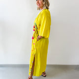 Woven Printed Maxi Dress - Mustard Multi