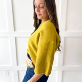 3/4 Sleeve Knit Top - Dijon