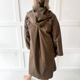Water Resistant Midi Coat - Khaki Brown