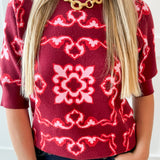 Short Sleeve Pattern Top