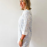 Contrast Lace Eyelet Dress