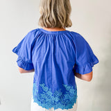 Floral Embroidered Hem Top