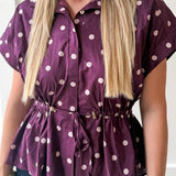 Cap Sleeved Top - Plum
