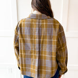 Plaid Button Jacket- Olive Plaid