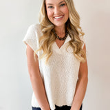 Relaxed Fit Slub Knit Top