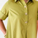 Short Sleeve Midi Dress - Olive