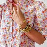Floral Ruffled Neck Dress - Lavendar