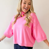 Mock Neck 3/4 Sleeve Sweater