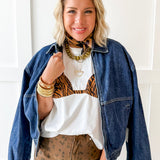 Tiger Print Bralette Oversized Tee