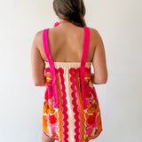 Ric-Rac Strap Floral Dress