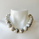 Bohemian Round Beaded Necklace- White