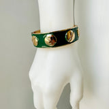 Luxe Enamel Metal Bangle-Green
