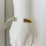 Twotone Cable Cuff - Gold/Rhodium